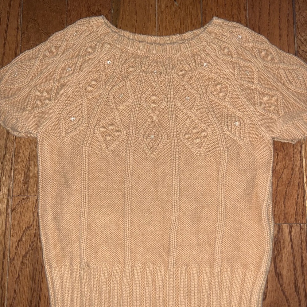 Gymboree sweater size 4 sequins camel tan color